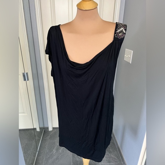 Lot of 2 Plus Size Y2K Beaded Tops Black & Blue Dressy Cruise Date Night - Picture 2 of 13